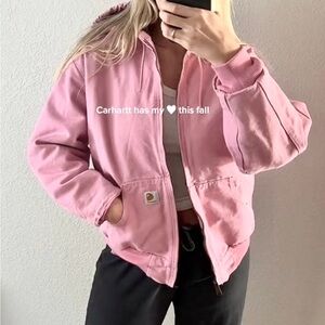 Vintage 1990s Schmidt Workwear Streetwear Womens Pink Sherpa Lined Jacket Size S